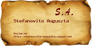 Stefanovits Auguszta névjegykártya